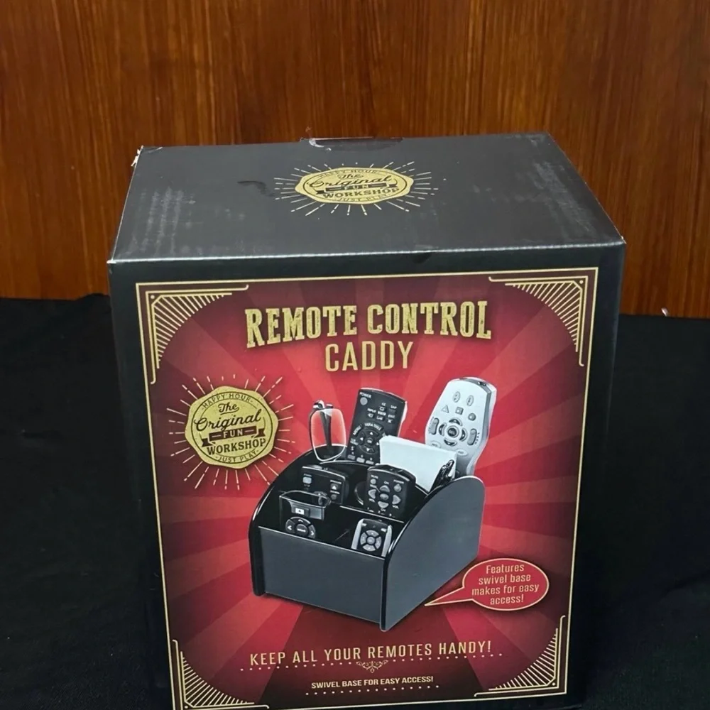 Black Remote Control organizer Caddy with Rotating Base